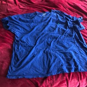 Blue shirt sleeve polo t